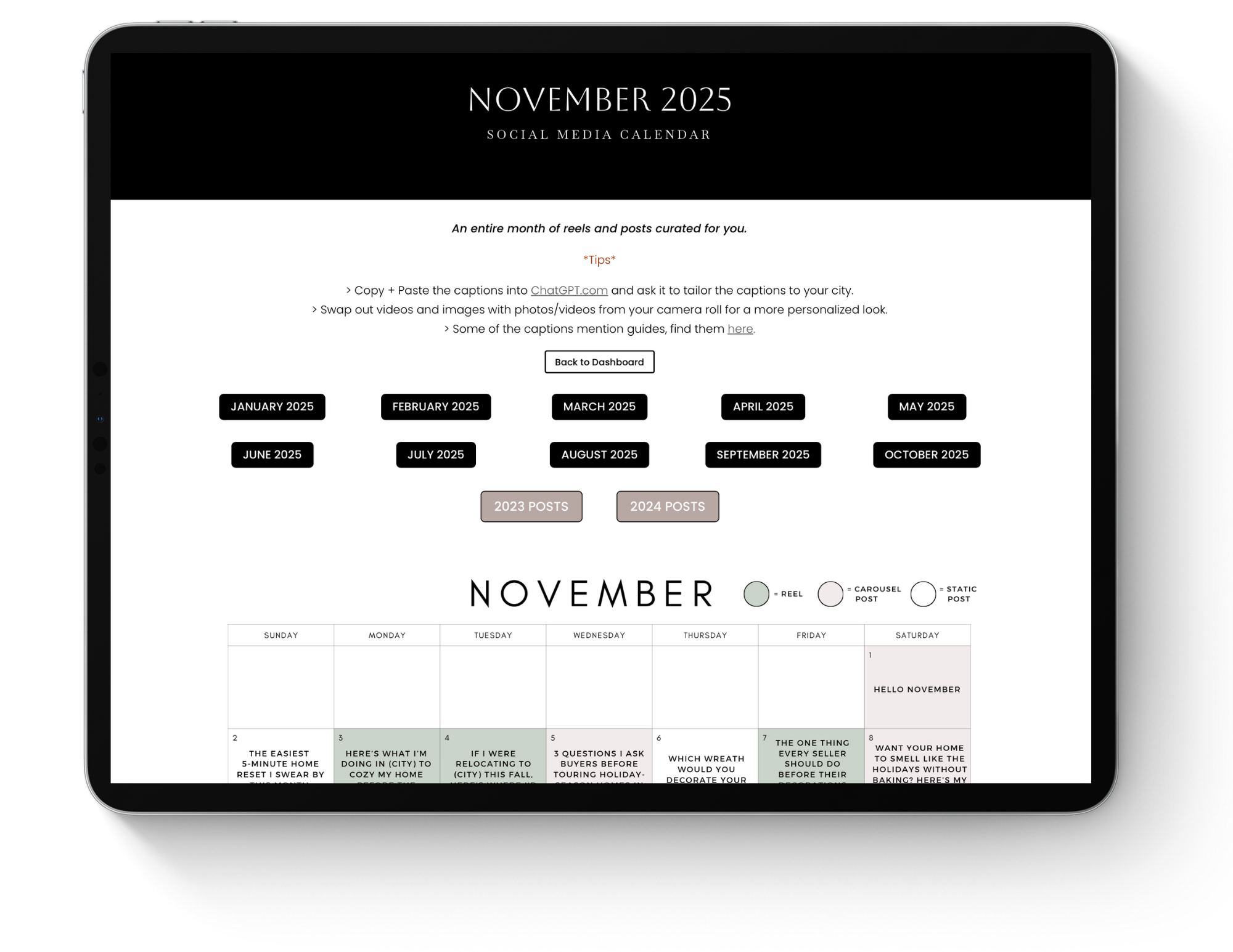 November Social Media Calendar for Real Estate Agents November Social Media Calendar for Real Estate Agents